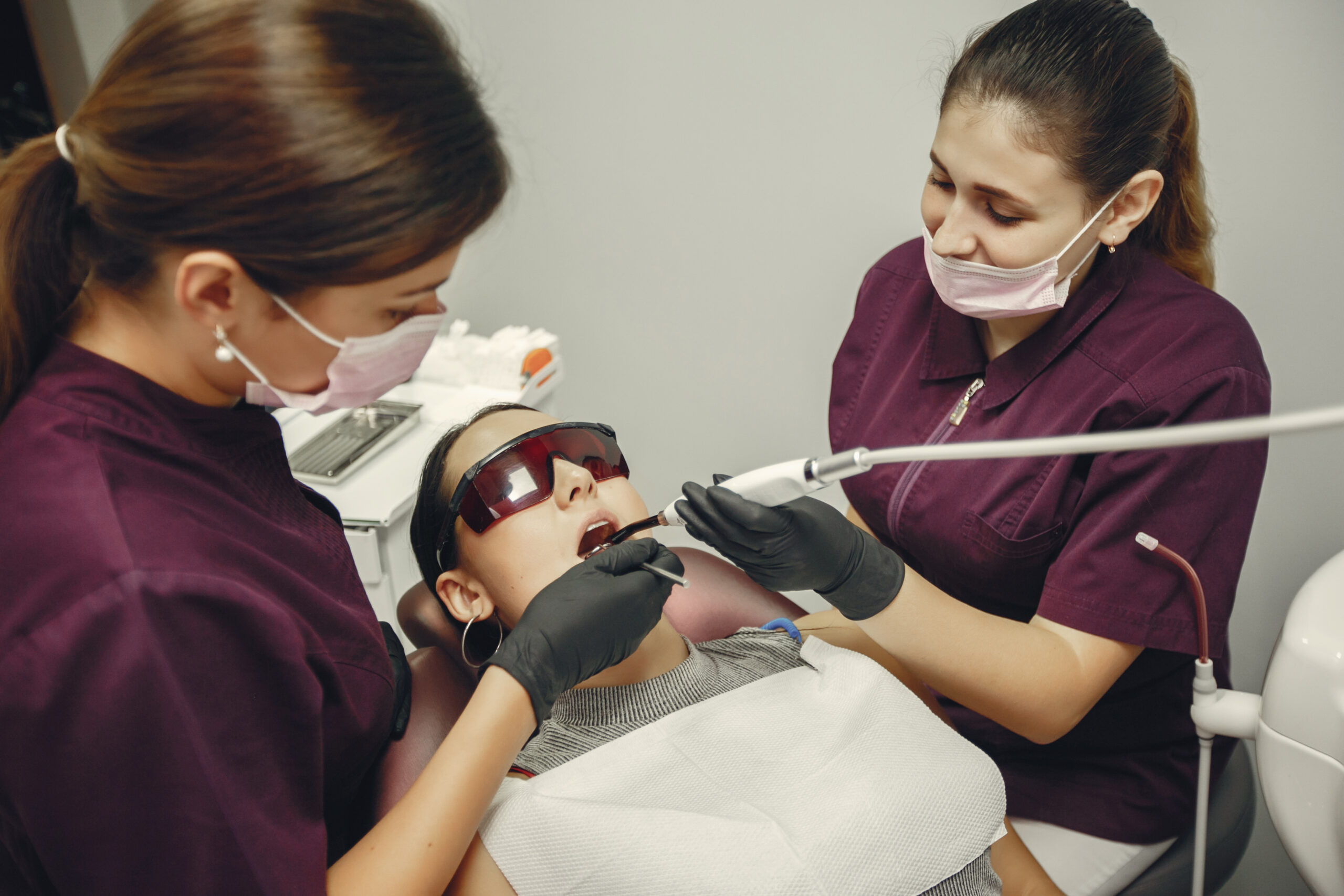beautiful girl in a dentist
